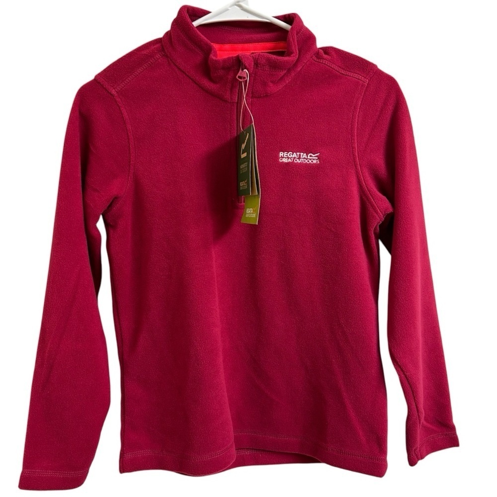 Regatta Great Outdoors Kids Size 11/12 Hot Shot II Half Zip Fleece Pullover Red